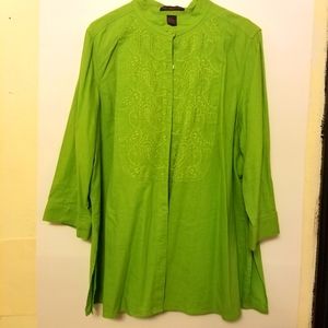 Lime green linin blouse